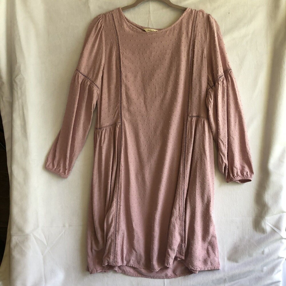 Matilda Jane Pink "Turn on the Charm" Lined Swiss Dot Dress Women's Size Medium